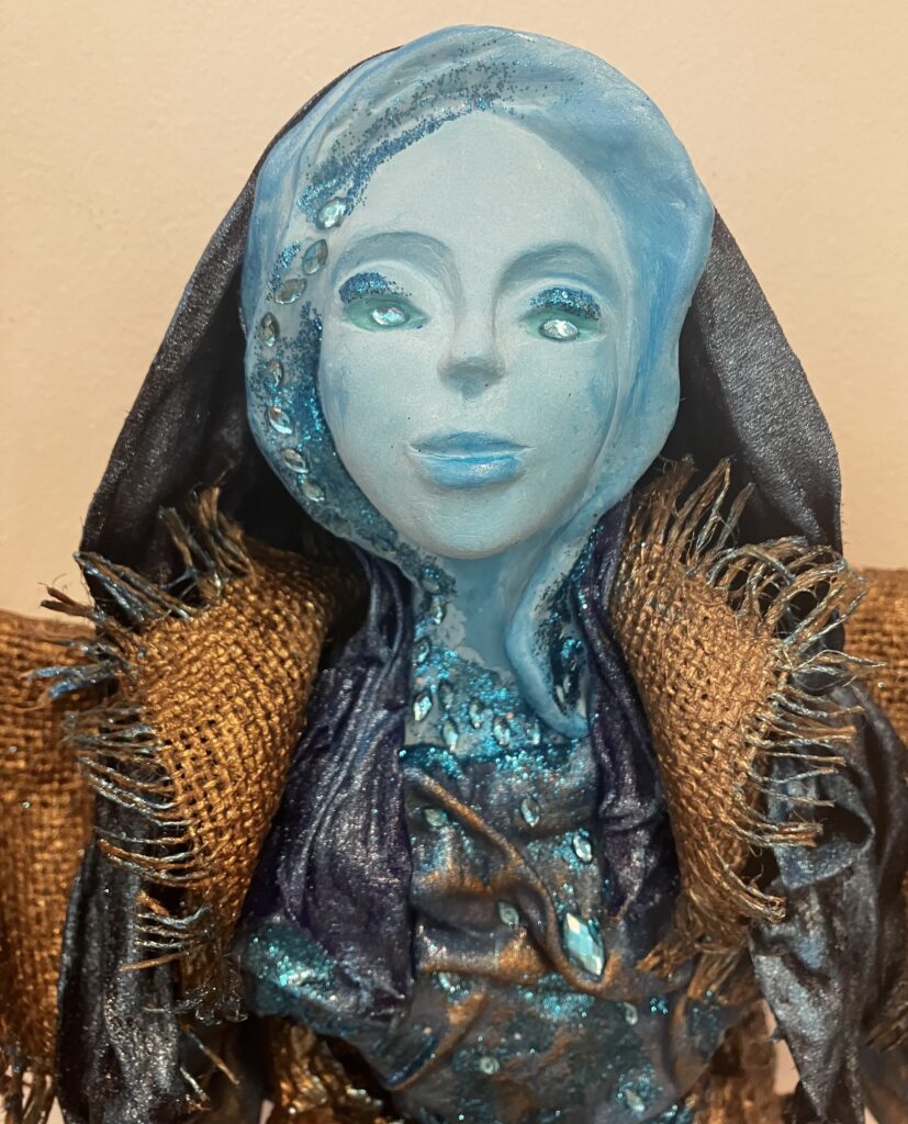 Modrý anjel s telom samorastu