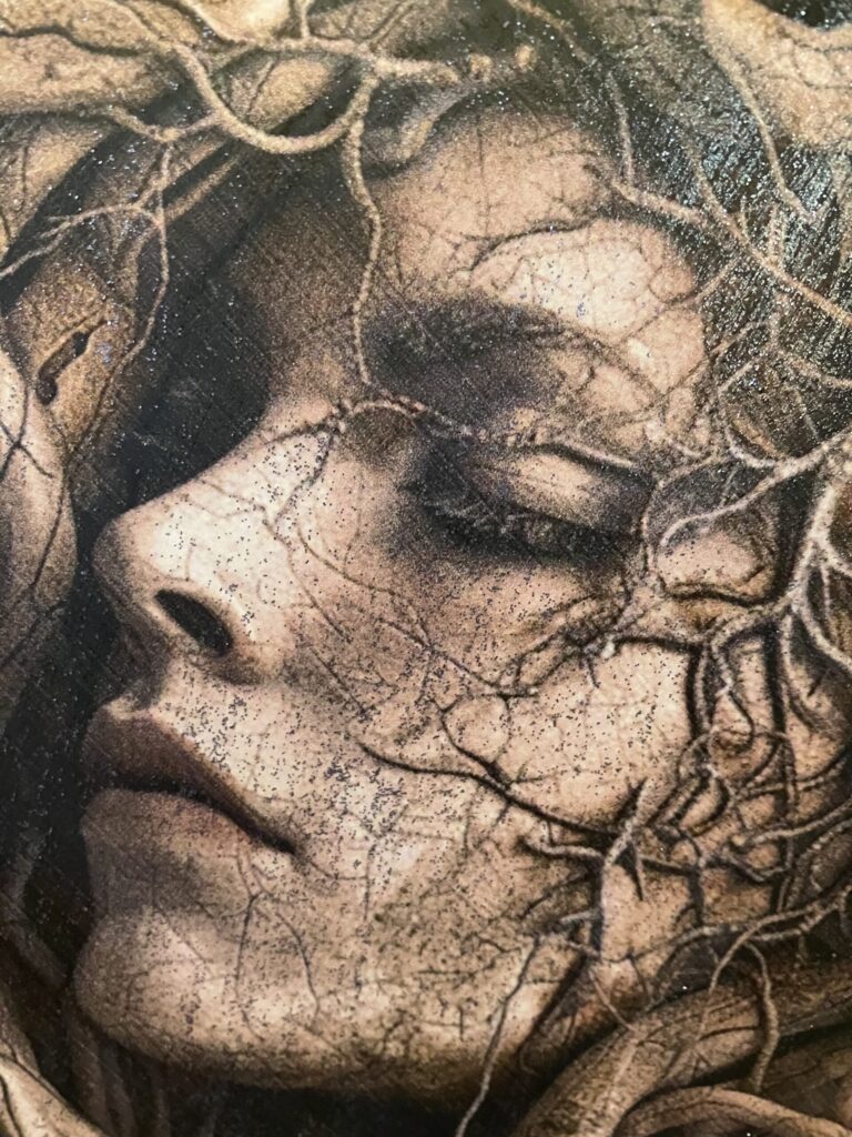 Anjelská tvár v spleti konárov na dreve👌🏼